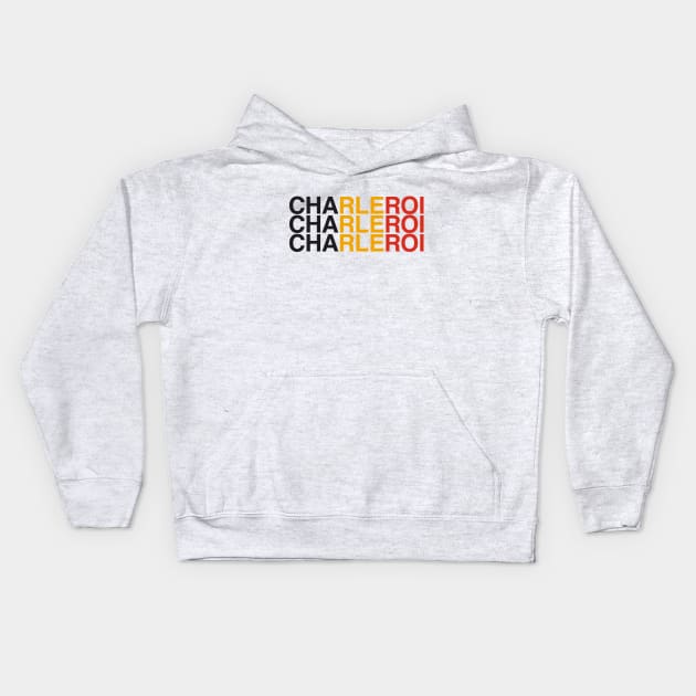 CHARLEROI Belgian Flag Kids Hoodie by eyesblau